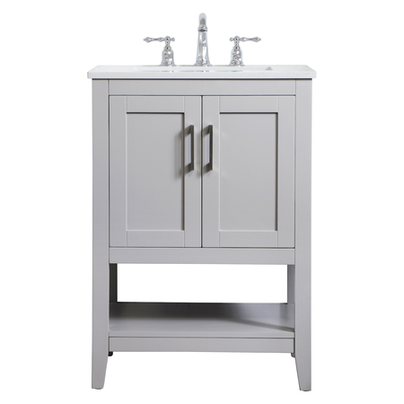 ELEGANT DECOR 24 Inch Single Bathroom Vanity In Grey VF16024GR